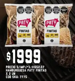 Supermercados Yaguar Paty hamburguesa finitas oferta