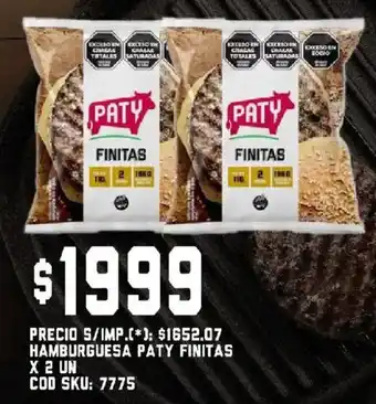 Supermercados Yaguar Paty hamburguesa finitas oferta