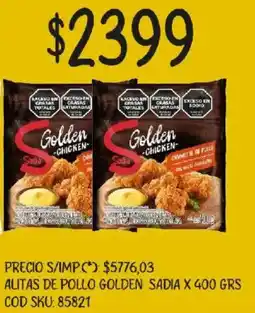 Supermercados Yaguar Sadia alitas de pollo golden oferta