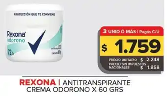 Carrefour Maxi Rexona antitranspirante crema odorono oferta