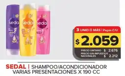 Carrefour Maxi Sedal shampoo/acondicionador varias presentaciones oferta