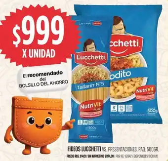 Lucchetti fideos vs. presentaciones, paq.