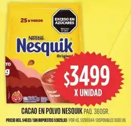 Supermercados Vea Nestlé nesquik cacao en polvo paq. oferta