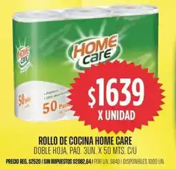 Supermercados Vea Home care rollo de cocina doble hoja, paq. oferta