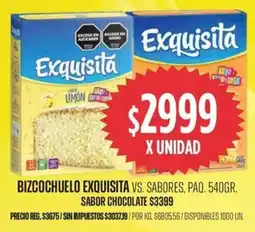 Supermercados Vea Bizcochuelo exquisita vs. sabores, paq. oferta