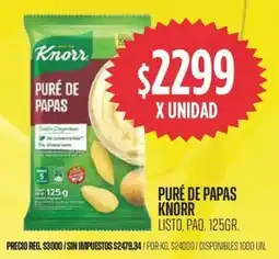 Supermercados Vea Knorr puré de papas listo, paq. 125gr. oferta