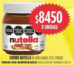 Supermercados Vea Nutella crema de avellanas, fco. oferta