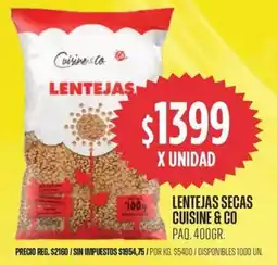 Supermercados Vea Cuisine & Co lentejas secas paq. oferta