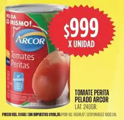 Supermercados Vea Arcor tomate perita pelado lat. oferta