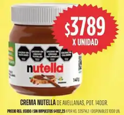 Supermercados Vea Nutella crema de avellanas, pot. oferta