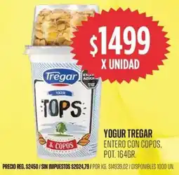 Supermercados Vea Tregar yogur entero con copos, pot. oferta