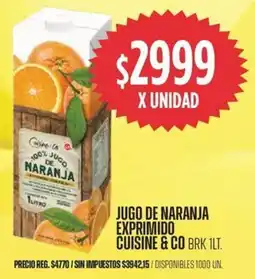 Supermercados Vea Cuisine & Co jugo de naranja exprimido brk oferta
