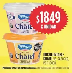 Supermercados Vea Tregar queso untable chatel vs. sabores, pot. oferta