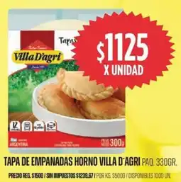 Supermercados Vea villa d'agri tapa de empanadas horno paq. oferta