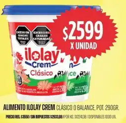 Supermercados Vea Ilolay alimento crem clásico o balance, pot. oferta