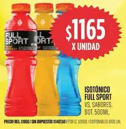 Supermercados Vea Full sport isotónico vs. sabores, bot. oferta