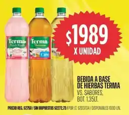 Supermercados Vea Terma bebida a base de hierbas vs. sabores, bot. oferta