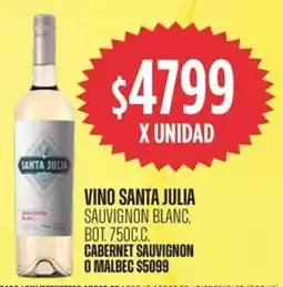 Supermercados Vea Santa julia vino sauvignon blanc, bot. oferta