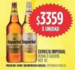 Supermercados Vea Cerveza imperial rubia o golden, bot. oferta