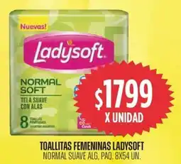 Supermercados Vea Ladysoft toallitas femeninas normal suave alg, paq. oferta