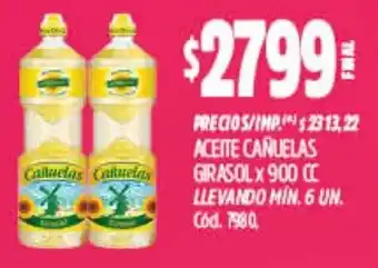 Cañuelas aceite girasol