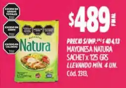 Supermercados Yaguar Natura mayonesa sachet oferta