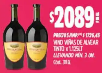 Supermercados Yaguar Viñas de alvear vino tinto oferta