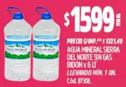 Supermercados Yaguar Sierra del norte agua mineral sin gas bidon oferta