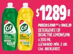Supermercados Yaguar Cif bioactive detergente limon/lima oferta