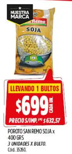 Supermercados Yaguar San remo poroto soja oferta