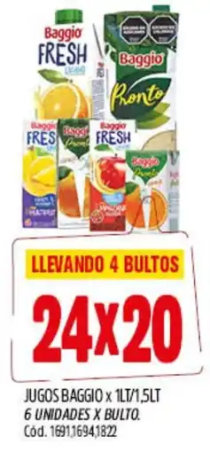 Supermercados Yaguar Baggio jugos oferta