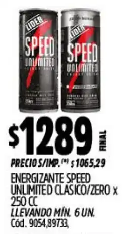 Supermercados Yaguar Speed energizante unlimited clasico/zero oferta