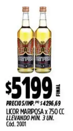 Supermercados Yaguar Mariposa licor oferta