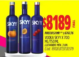 Supermercados Yaguar Skyy vodka oferta