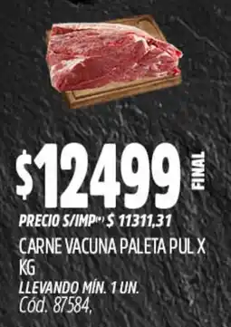 Supermercados Yaguar Carne vacuna paleta pul oferta