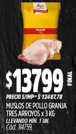 Supermercados Yaguar Tres arroyos muslos de pollo granja oferta