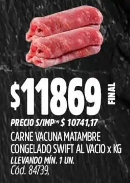 Supermercados Yaguar Carne vacuna matambre congelado swift al vacio oferta
