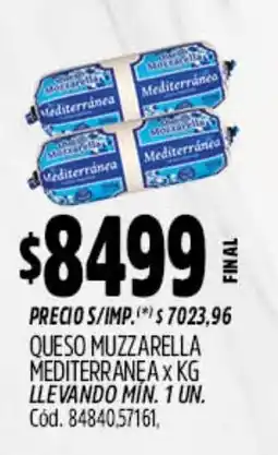 Supermercados Yaguar Muzzarella queso mediterranea oferta