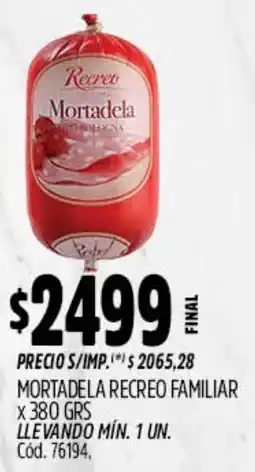 Supermercados Yaguar Recreo familiar mortadela oferta