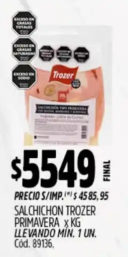 Supermercados Yaguar Trozer salchichon primavera oferta