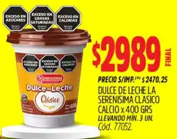 Supermercados Yaguar La serenisima dulce de leche clasico calcio oferta