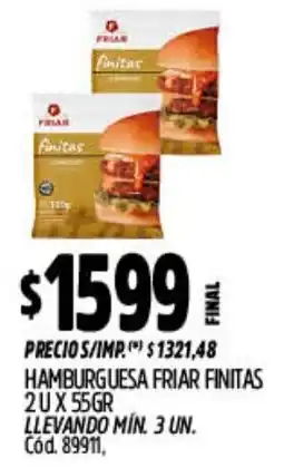 Supermercados Yaguar Friar finitas hamburguesa oferta