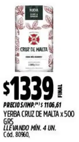 Supermercados Yaguar Cruz de malta yerba oferta