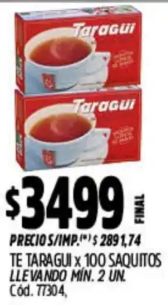 Supermercados Yaguar Taragui té oferta