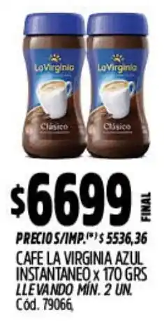 Supermercados Yaguar La virginia café azul instantaneo oferta