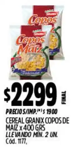 Supermercados Yaguar Copos de maiz cereal granix oferta