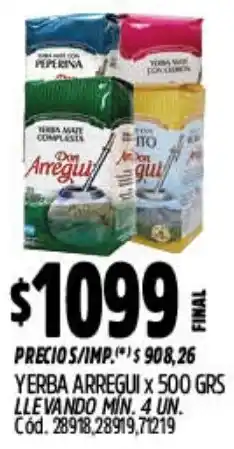 Supermercados Yaguar Arregui yerba oferta
