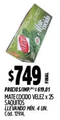 Supermercados Yaguar Mate cocido velez oferta
