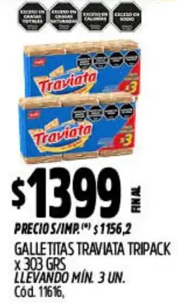 Supermercados Yaguar Traviata galletitas tripack oferta