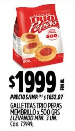 Supermercados Yaguar Trio pepas galletitas membrillo oferta